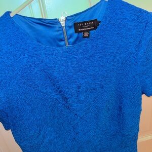 Ted Baker Royal Blue Textured Dress (Size 3 US size 8/10)